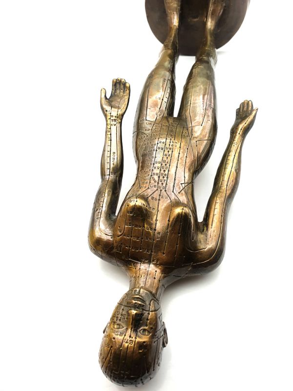 Gran estatua de acupuntura de bronce chino - Mujer 4