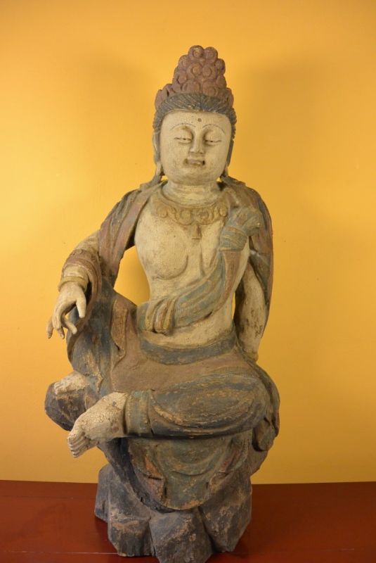Haga clic en la imagen para ampliar Gran estatua de madera chino Diosa Guanyin 1