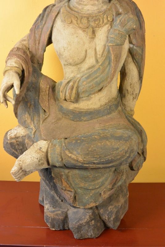 Haga clic en la imagen para ampliar Gran estatua de madera chino Diosa Guanyin 2
