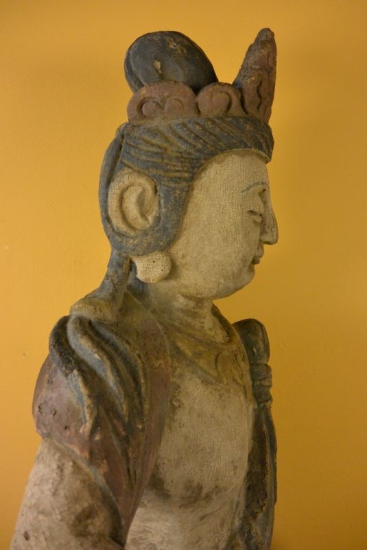 Haga clic en la imagen para ampliar Gran estatua de madera chino Diosa Guanyin 4