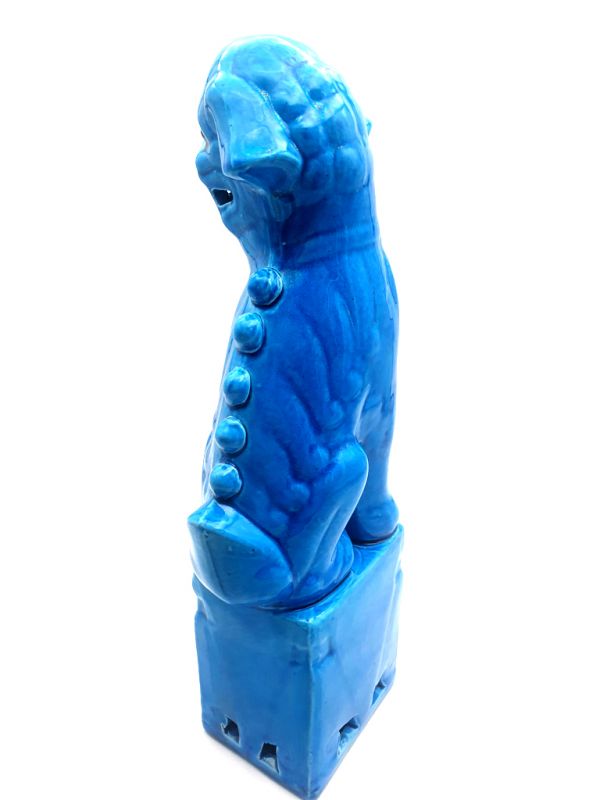 Grand Chien Foo en porcelaine - Bleu Ciel (à l'unité) 4