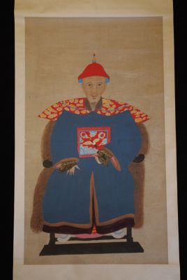 Grand Dignitaire Chinois sur Papier Bleu nuit Grand Dignitaire Chinois sur Papier Bleu nuit