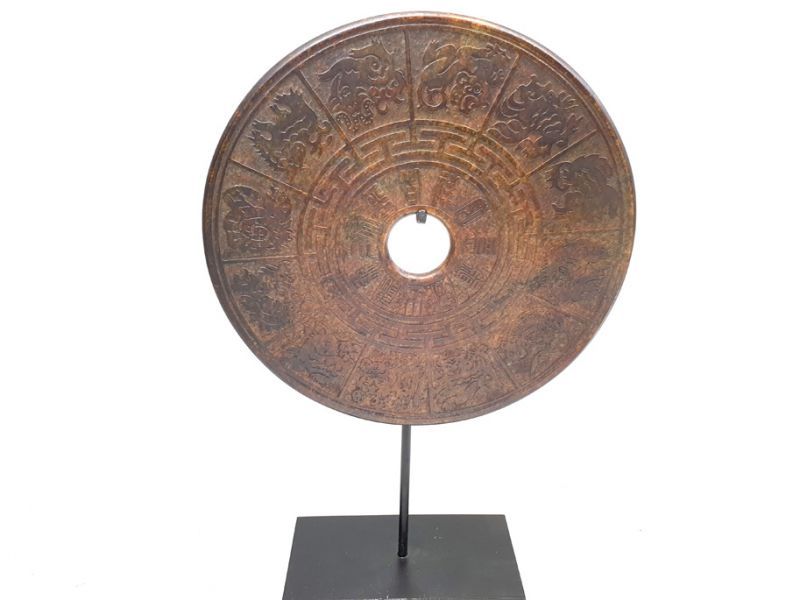 Cliquez sur la vignette pour agrandir et survolez la photo pour zoomer Grand disque Bi en Pierre 40cm Signe du Zodiaque 2