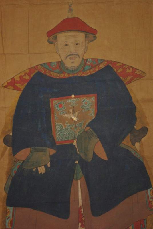 Grand portrait d'empereur sur toile ancêtre homme de chine 5