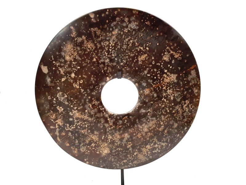 Grande disco Bi de Jade 30cm - Martillado 1
