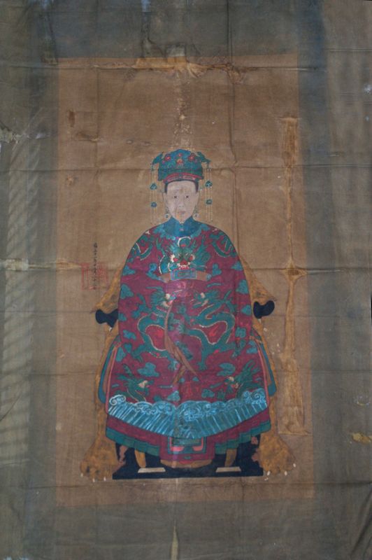 Grande peinture de dignitaire chinois (environ 70 ans) - Femme