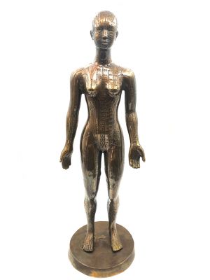 Grande statue acupuncture chinoise en bronze - Femme