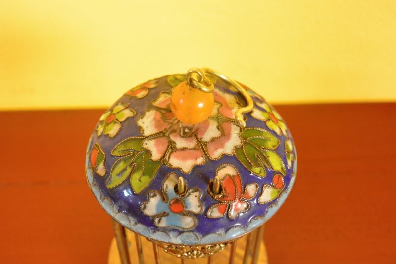 Grillenkäfig Metall Cloisonné Dunkelblau 3