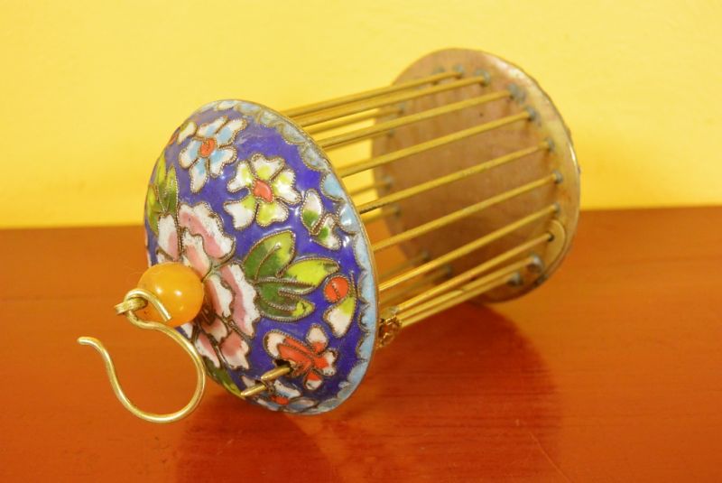 Grillenkäfig Metall Cloisonné Dunkelblau 4