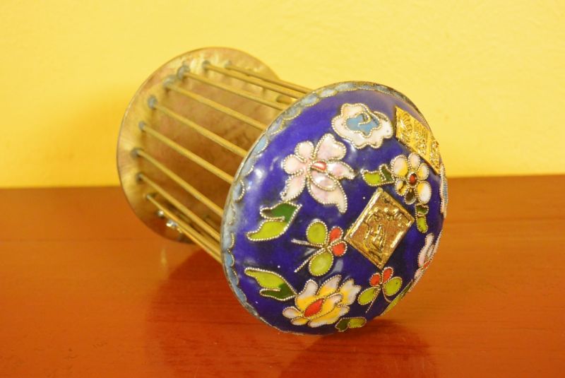 Grillenkäfig Metall Cloisonné Dunkelblau 5