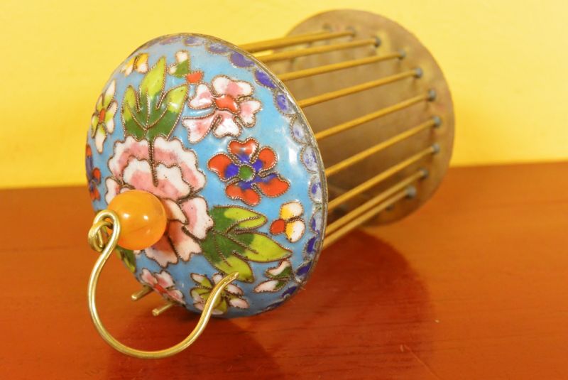 Grillenkäfig Metall Cloisonné Hellblau 4