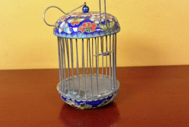 Grillenkäfige Metall Cloisonné Blume Blau 2