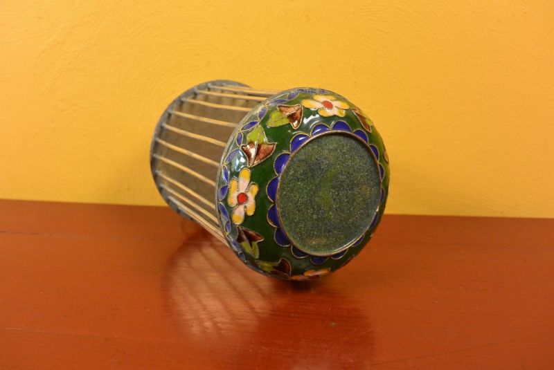 Grillenkäfige Metall Cloisonné Grün Blumen 5