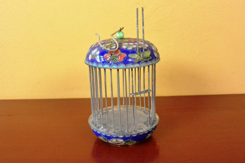 Grillenkäfige Metall Cloisonné Schmetterling Blau 2