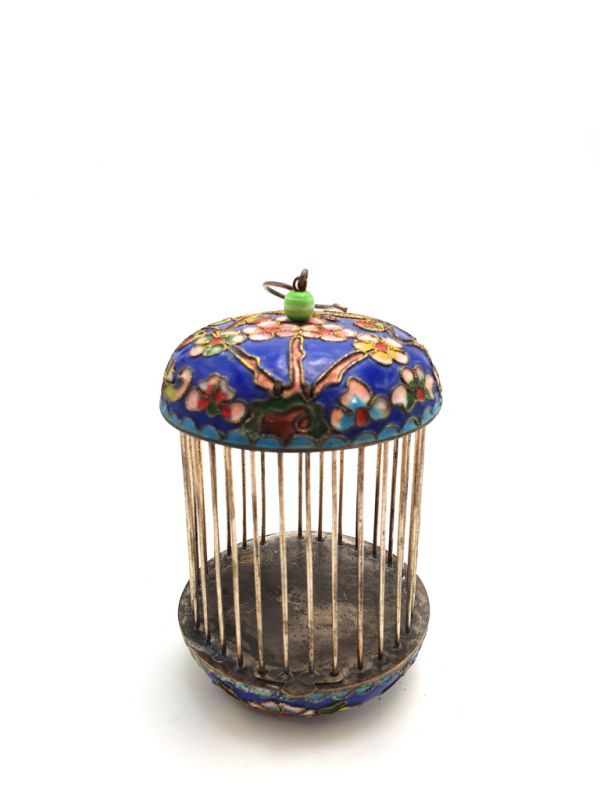 Grillenkäfige Metall Cloisonné Vogel Blau 2