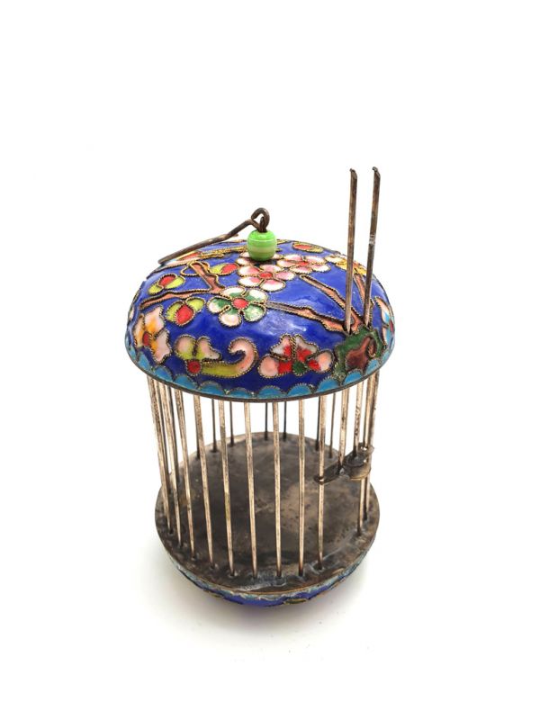 Grillenkäfige Metall Cloisonné Vogel Blau 3