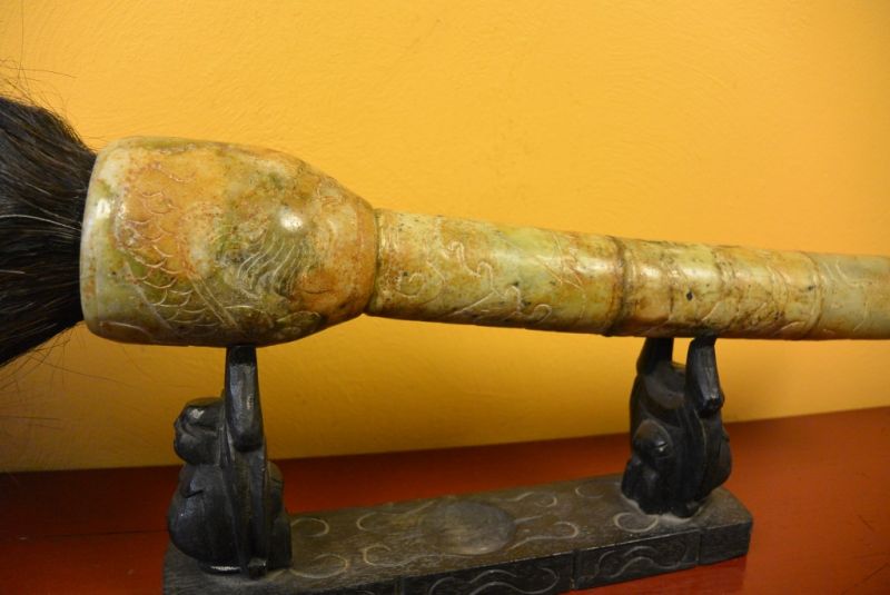 Groß Chinesische Pinsel Jade Drachen 3