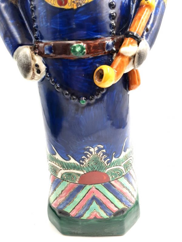 Groß Porzellan Statuen - Alter Mann Qing Mandarin - Stehen 3