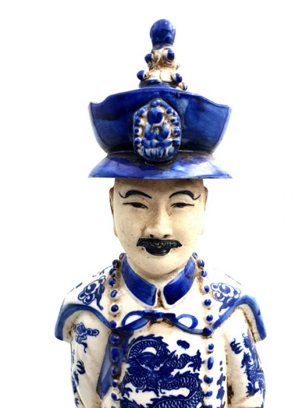 Groß Porzellan Statuen - Qing Mandarin 2