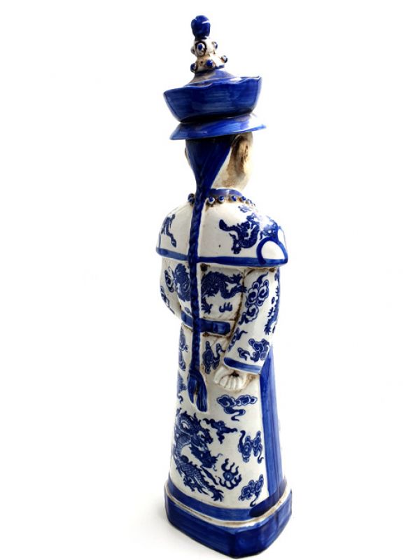Groß Porzellan Statuen - Qing Mandarin 4