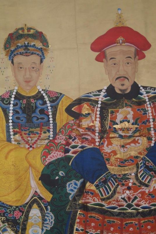 Grosse Ahnenpaare und Kaiser Chinas Gelb Orange 2