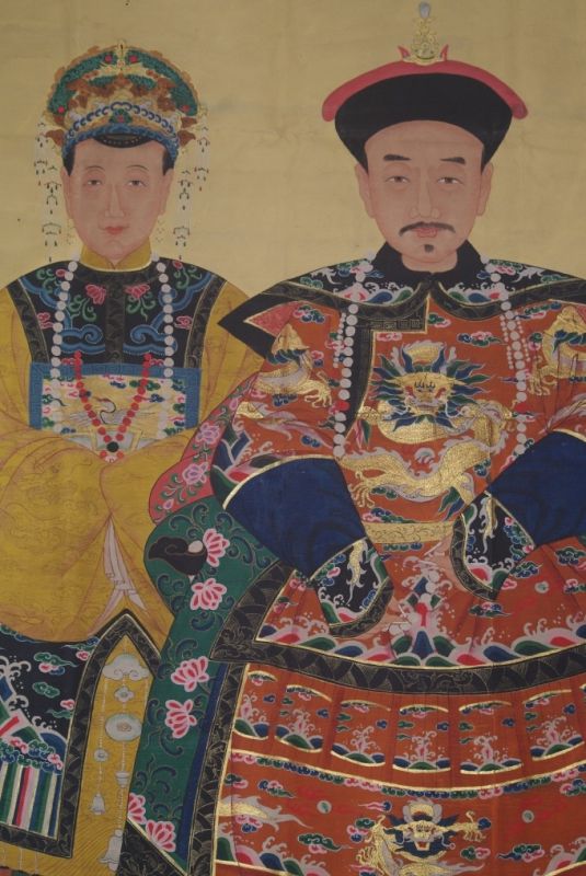 Große Ahnenpaare und Kaiser Chinas - Gelb Orange 2