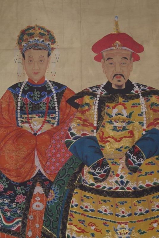 Grosse Ahnenpaare und Kaiser Chinas Orange Gelb 2