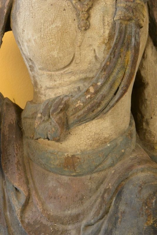 Große asiatische hölzerne Statue Bodhisattva 3