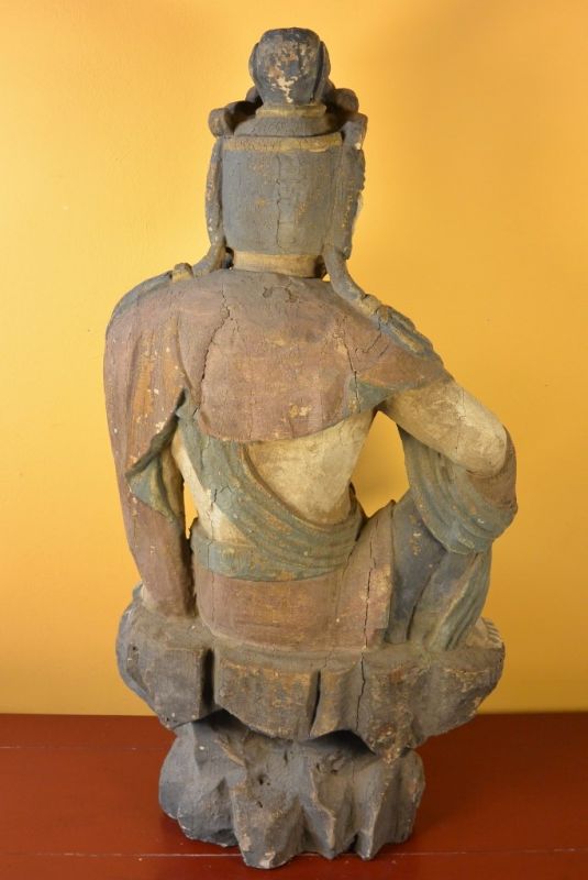 Große asiatische hölzerne Statue Bodhisattva 5