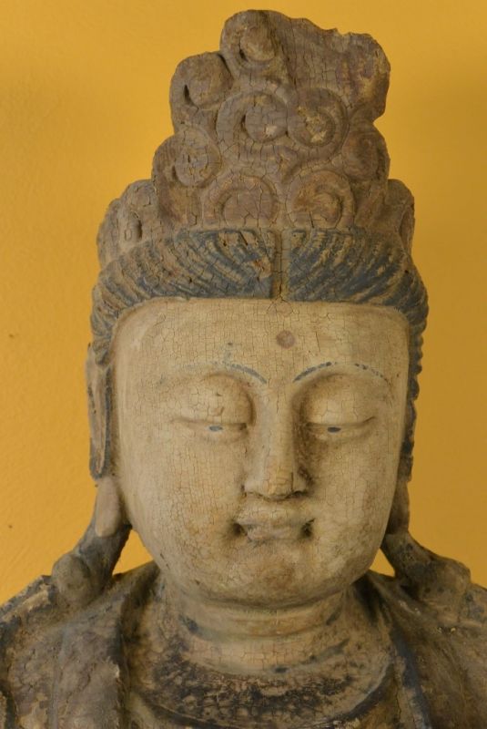 Große asiatische hölzerne Statue Bodhisattva Vajrayana 2