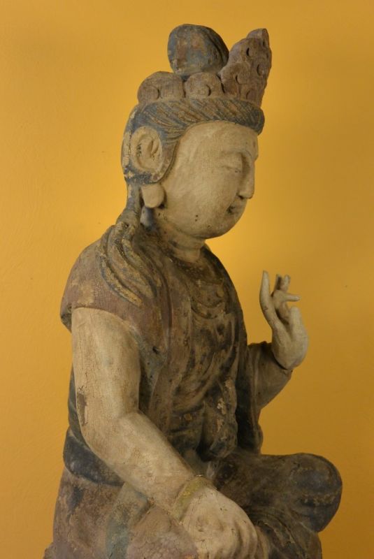 Große asiatische hölzerne Statue Bodhisattva Vajrayana 4