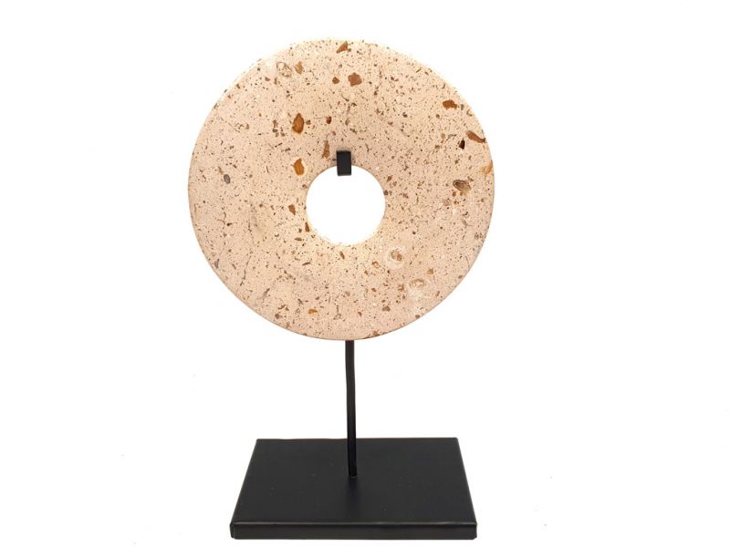 Große Bi-Scheibe aus Jade 15cm - Hellbraun - Alter Stil 2