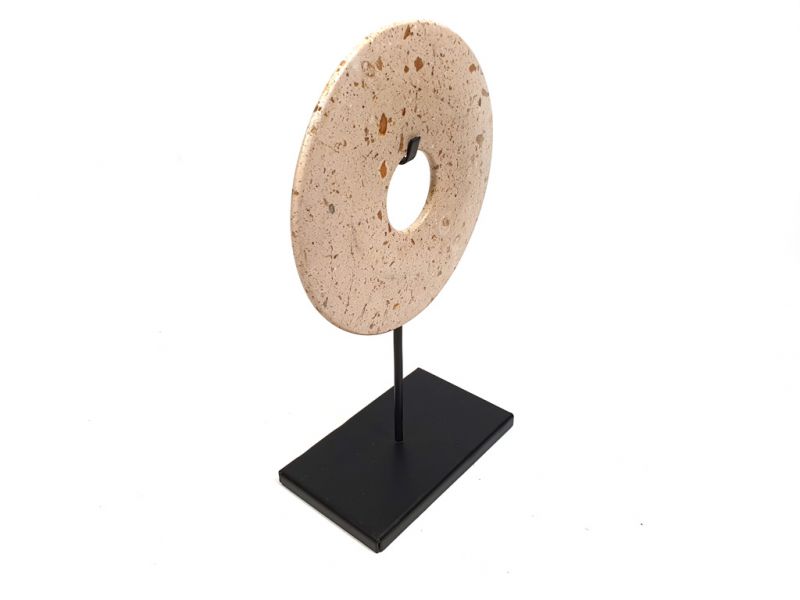 Große Bi-Scheibe aus Jade 15cm - Hellbraun - Alter Stil 5