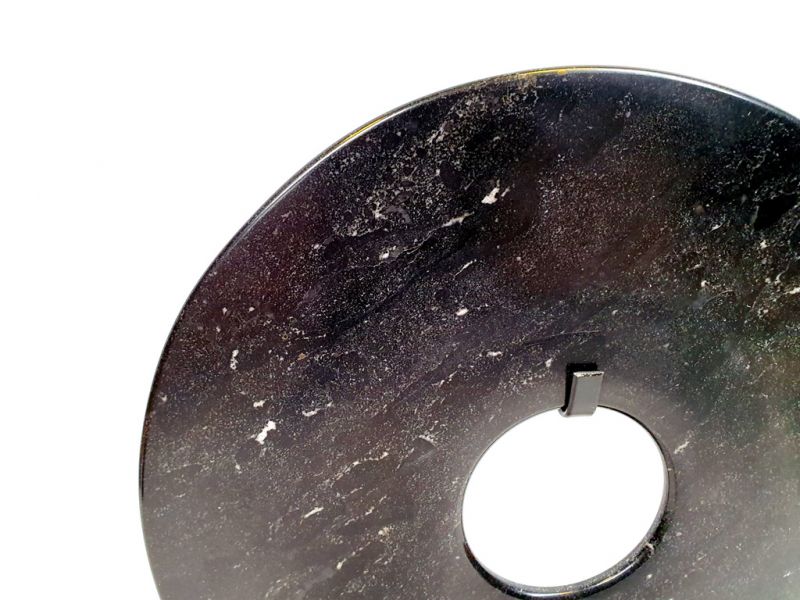 Große Bi-Scheibe aus Jade 20cm - Schwarz 3
