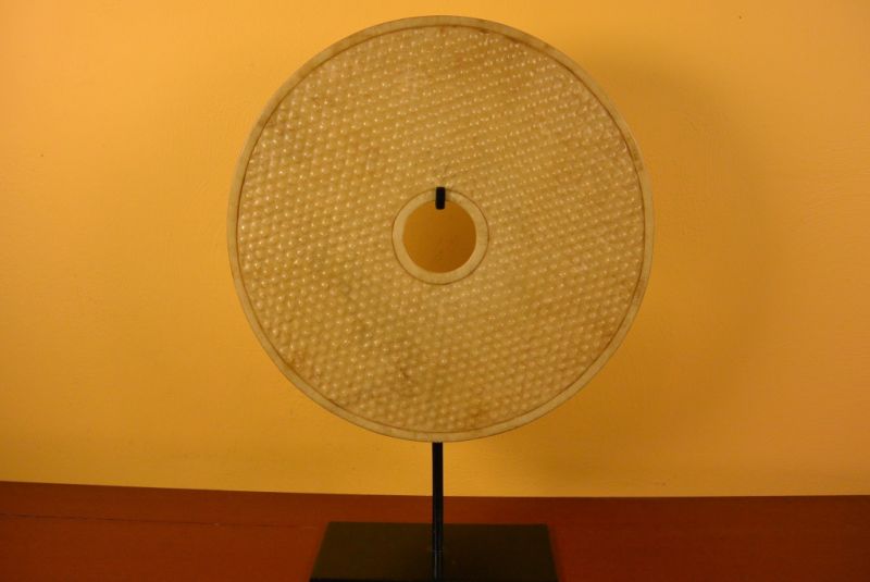Große Bi-Scheibe aus Jade 30cm Außergewöhnlich 2