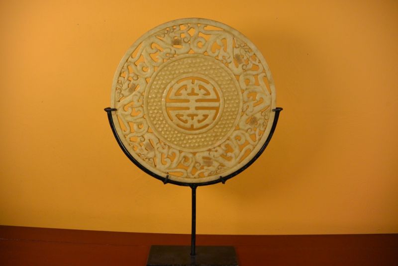 Große Bi-Scheibe aus Jade 30cm Außergewöhnliche Jade 2