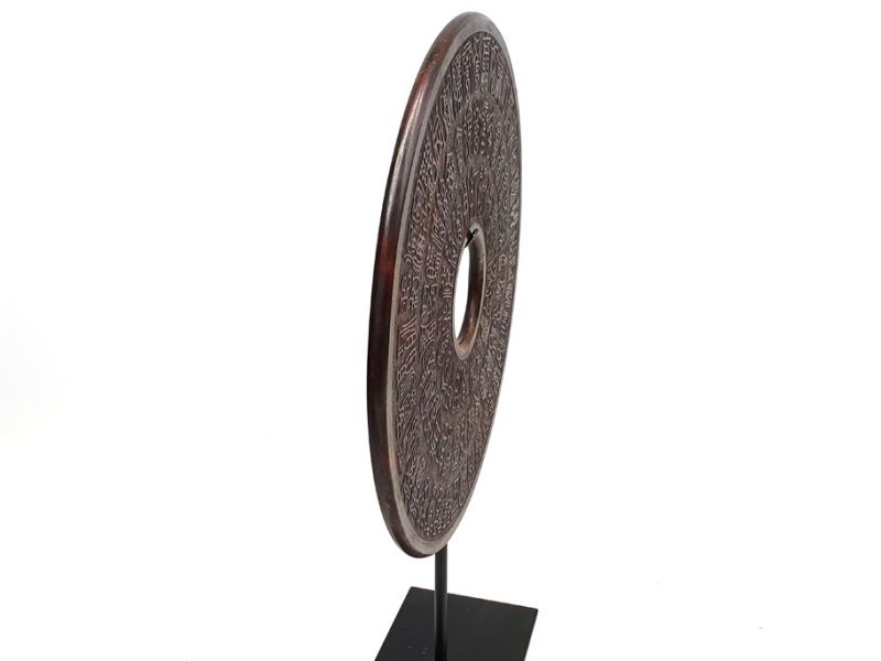 Große Bi-Scheibe aus Jade 30cm Chinesische Schriftzeichen 4