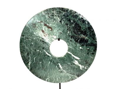 Große Bi-Scheibe aus Jade 30cm - Grün