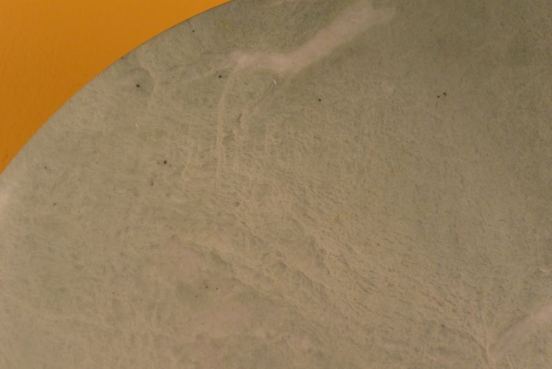 Große Bi-Scheibe aus Jade 30cm Grün und Weiß 3