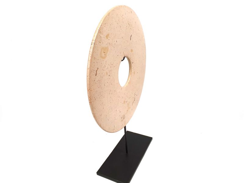 Große Bi-Scheibe aus Jade 30cm - Hellbraun - Alter Stil 4