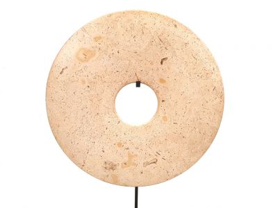 Große Bi-Scheibe aus Jade 30cm - Hellbraun - Alter Stil