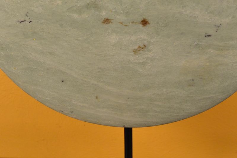 Große Bi-Scheibe aus Jade 30cm Hellgrün 4