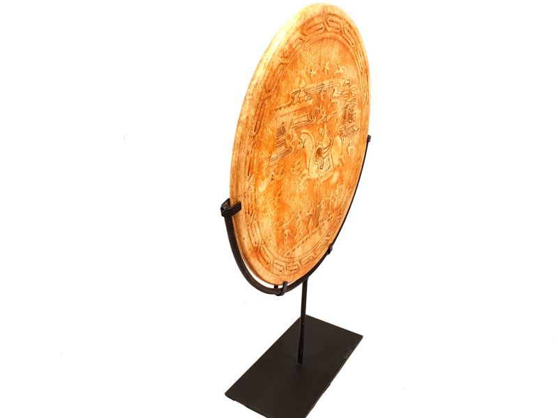 Große Bi-Scheibe aus Jade 30cm Reiter 4