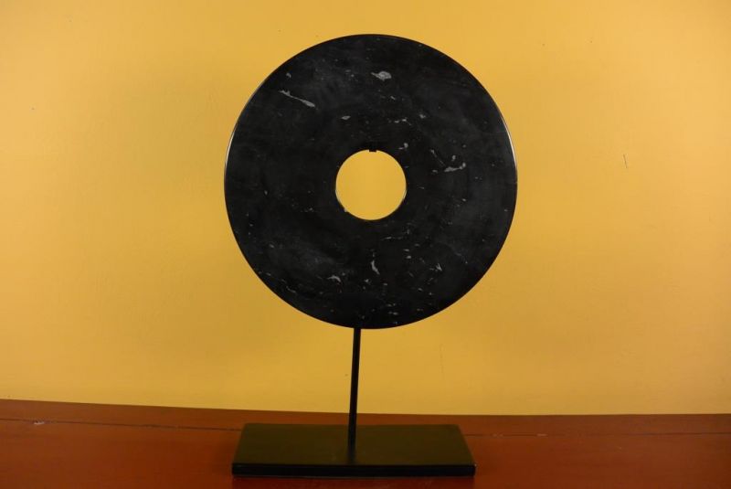 Große Bi-Scheibe aus Jade 30cm Schwarz 2