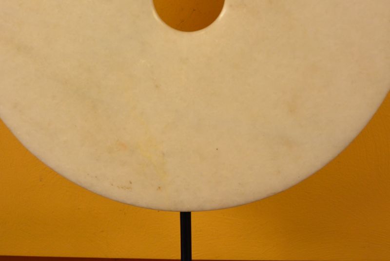 Große Bi-Scheibe aus Jade 30cm Weiß 4