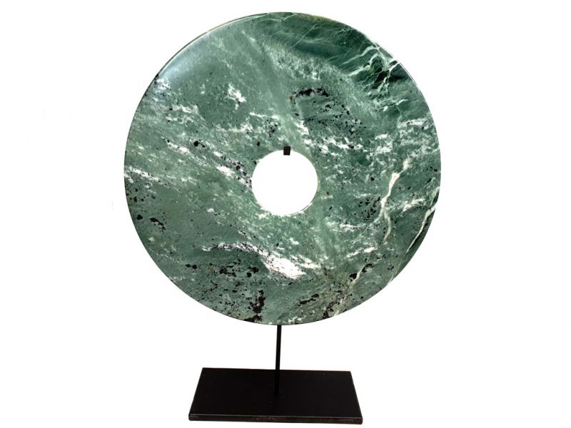 Große Bi-Scheibe aus Jade 40cm - Grün 2