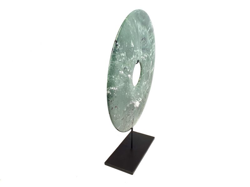 Große Bi-Scheibe aus Jade 40cm - Grün 4