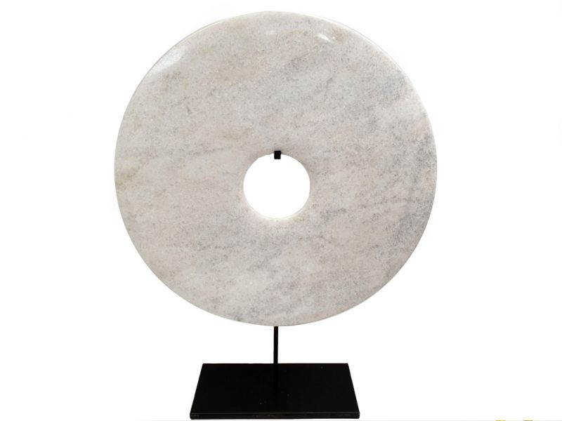 Große Bi-Scheibe aus Jade 40cm - Weiß 2