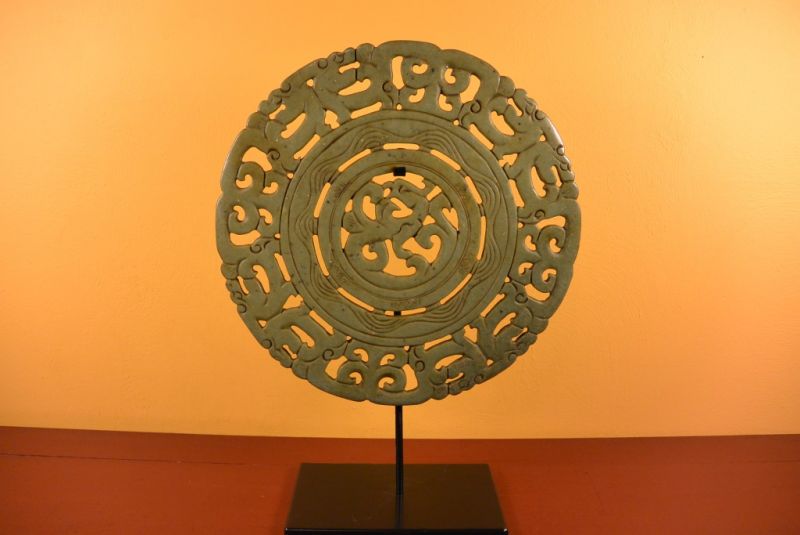 Grosse Bi Scheiben Jade-Grün China 2