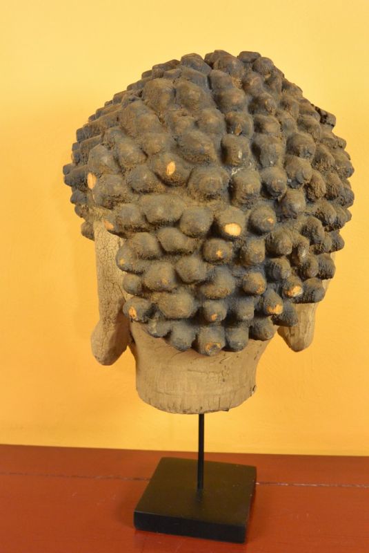 Grosse Buddha-Kopf Holz 4
